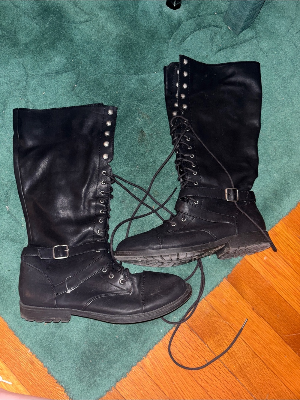 Mossimo Supply Co. Black Lace-Up Combat Boots